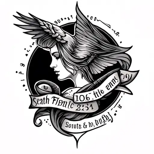 Angle With Mother's Name And Date Of Birth And Death