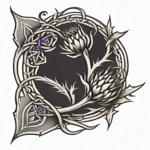 Celtic Knot Made From Scottish Thistle
