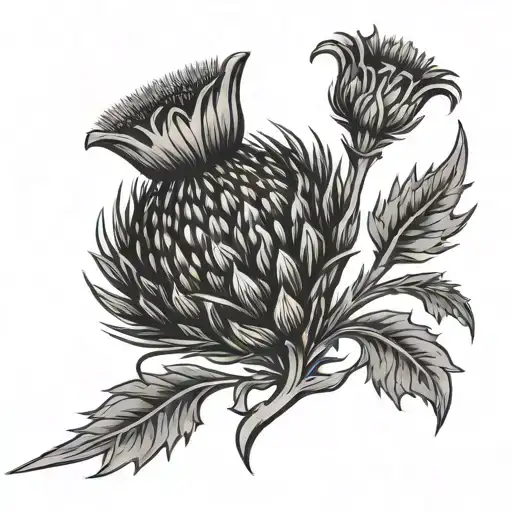 Scottish Thistle Formed As Keltic Knot