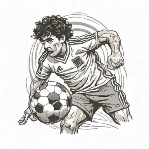 Maradona With Soccer Ball