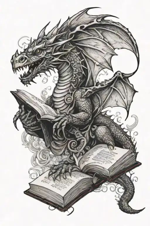 Dragon Flying Leaving A Book