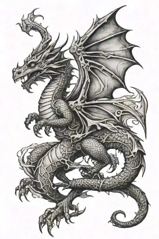 Medieval Dragon Flying