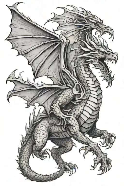 Medieval Dragon Flying