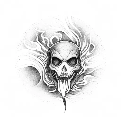 A Disc Golf Basket Surrounded By Swirling Flames