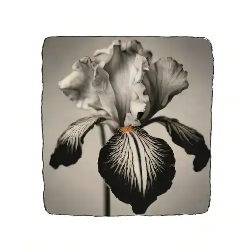 Single Iris With Stem