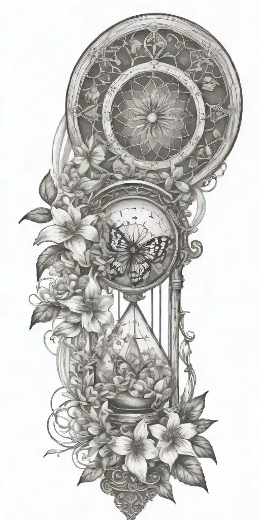 An Hourglass Moon Dream Catcher Filled With Lilies And Butterflies Queen Anne's Lace Nature