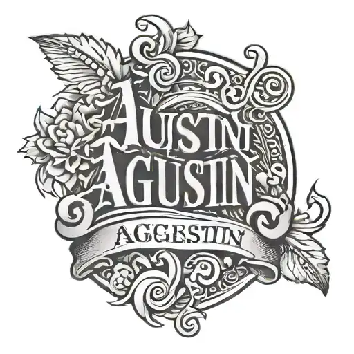 The Name Agustin In Chicano Lettering Style