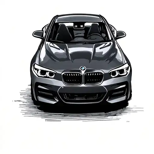 Bmw 1 Series 2018 Simple Side Comic Line