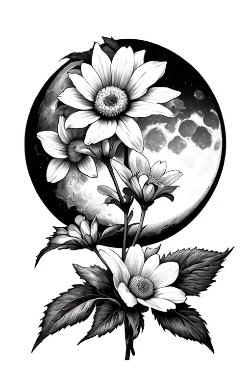 Daisy Rose Narcissus Flowers Moon