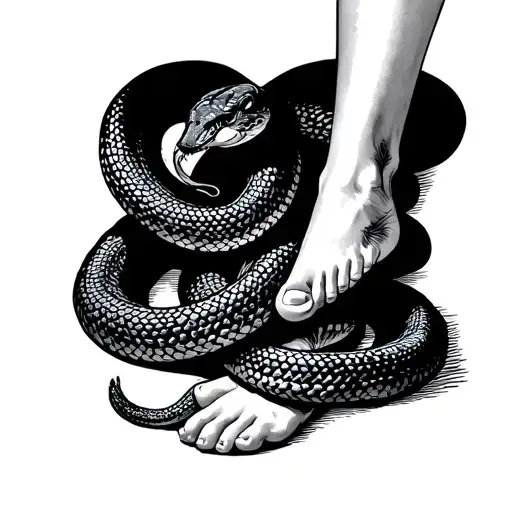 Cancer Sign And Feets Are Snakes