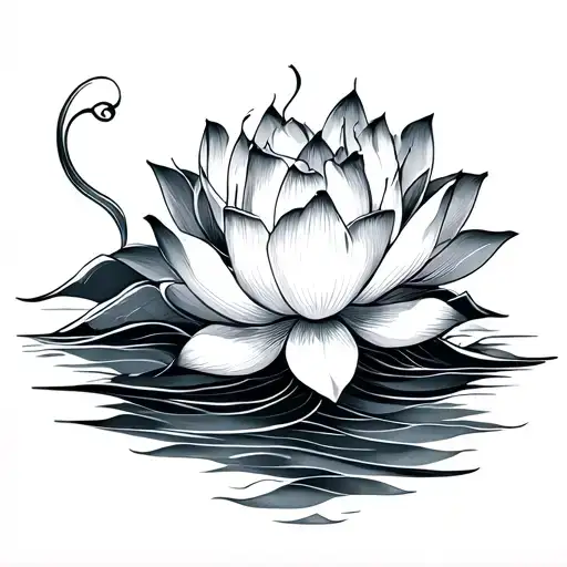 Lotus And Waves