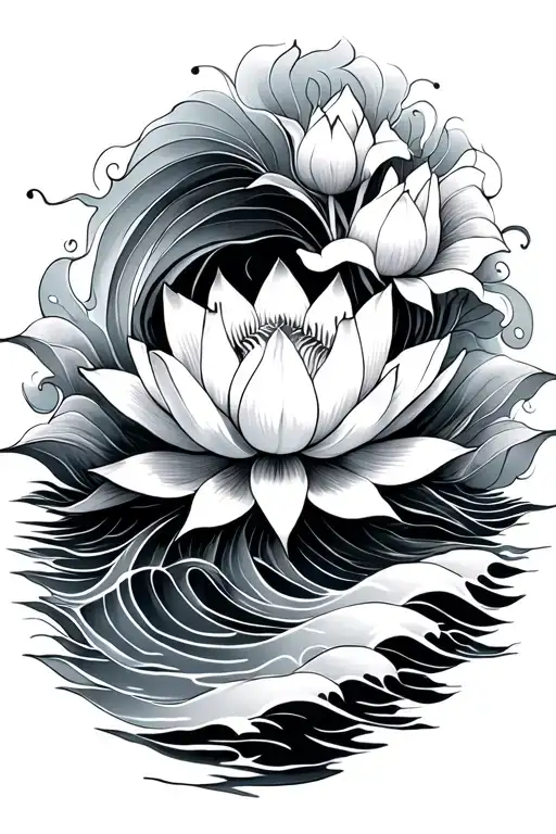 Lotus And Waves