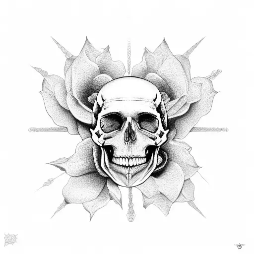 Whymsical Gothic Flowers And Skulls