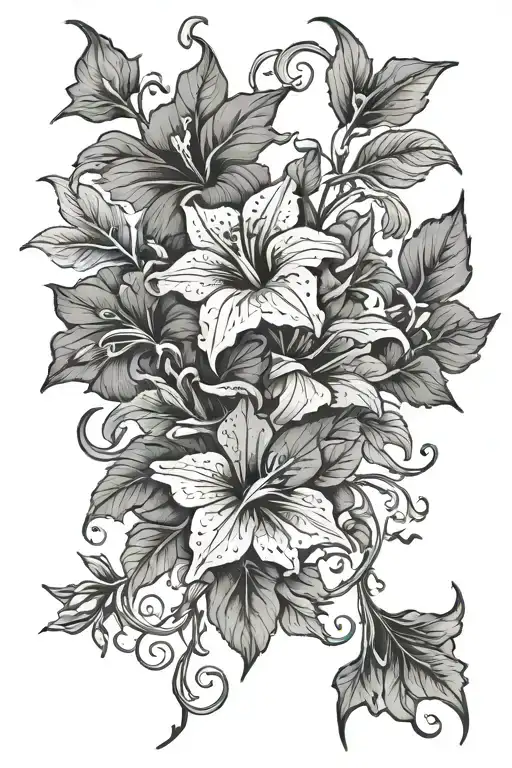 Intertwined Larkspur And Morning Glory Flower Vine