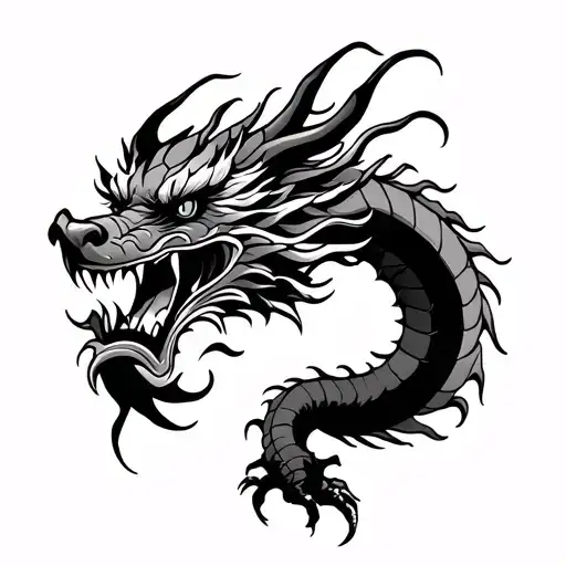 Make A Tatoo Design Of Traditional Japanese Dragon