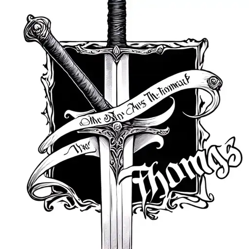 Sword With Thomas Written Down The Blade