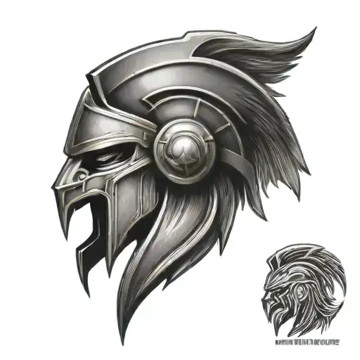 Spartan Helmet Fade Into Lion Head