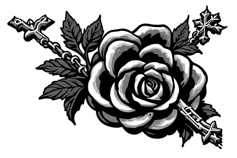 Rosary Religious Symbol Intertwined