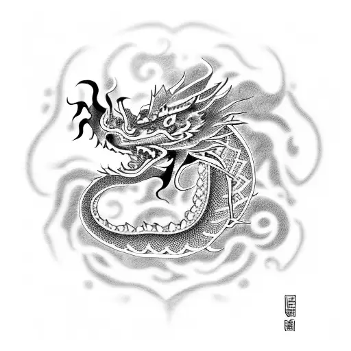Long Black Chinese Dragon