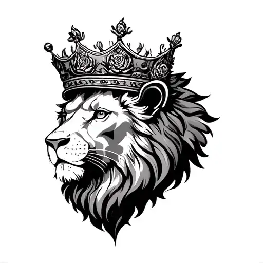 Rose Lion Wearing A Crown