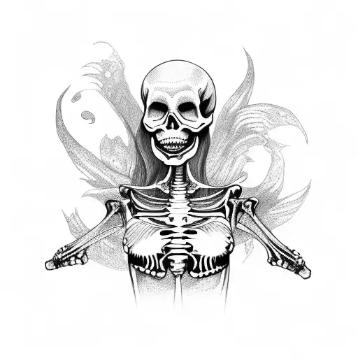 Full Skeleton Mermaid With Tail