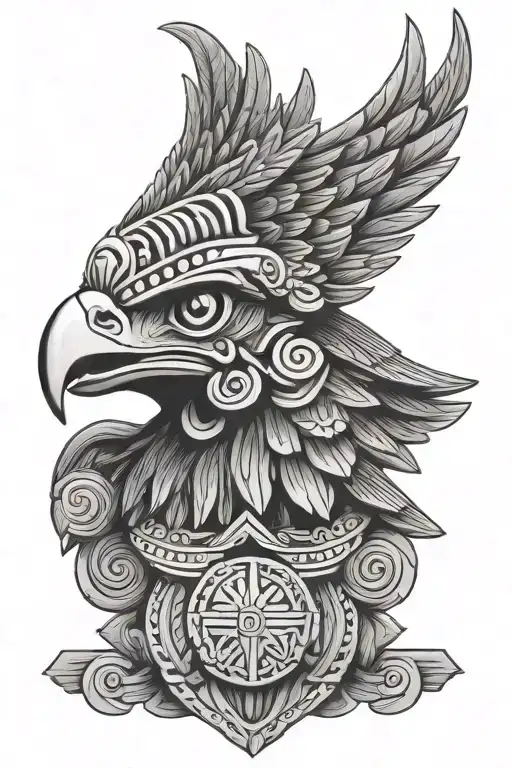 Aztec Eagle Statue Head