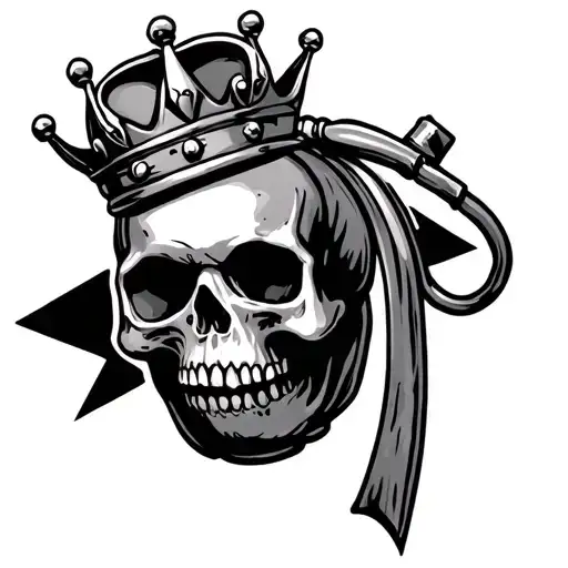 Grenade With Skull Wearing A Crown