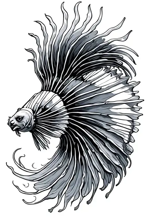 Lion Fish In The Shape Of A Wave