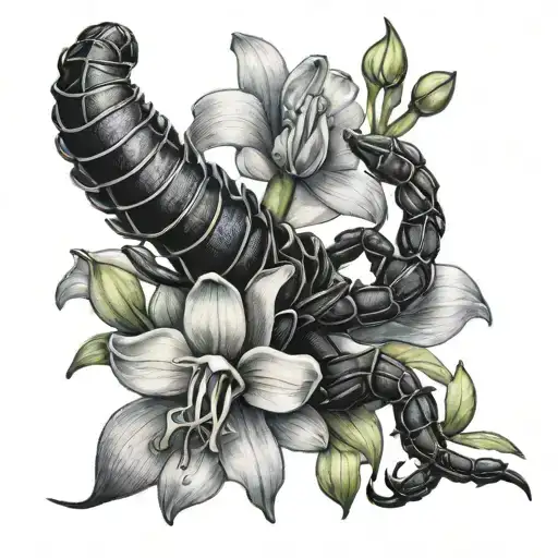 Scorpion And Orchid Flower