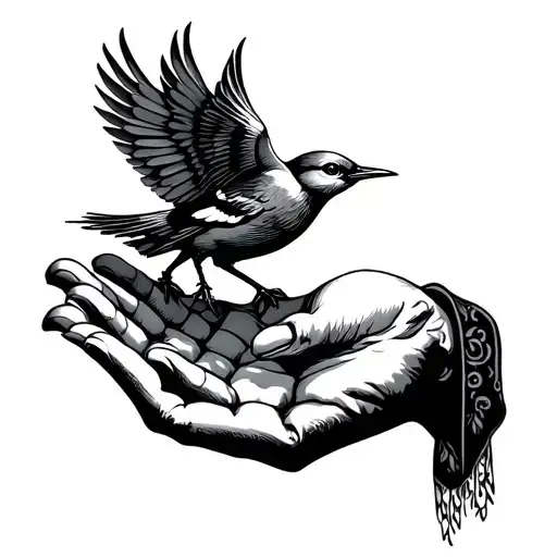 A Delicate Bird Returning To An Open Hand Reaching