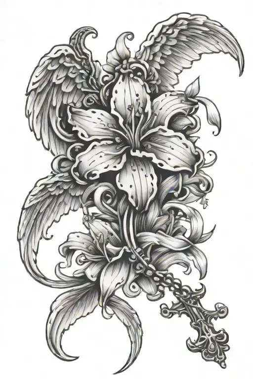 Rosary Beads Angel Wings Lily Of The Vally Flower