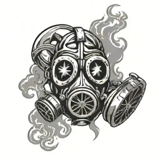 Biohazard Symbol With Gas Mask
