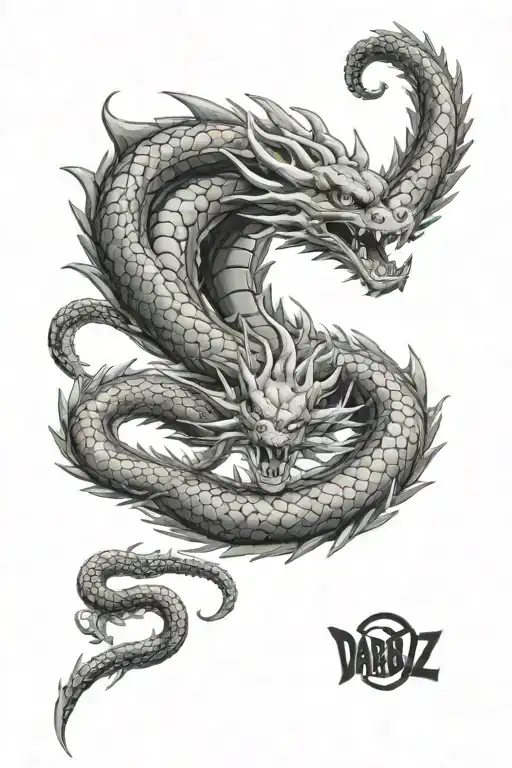 Dragon Ball Z Shenron Wrap Around Arm Full Sleeve Tattoo With Dragon Ball Z Elements