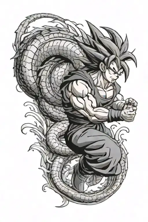Dragon Ball Z Sleeve Tattoo Design