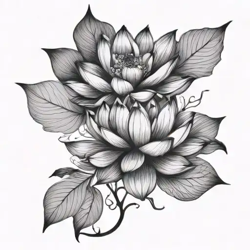 Lotus Flower Large Black Leaves