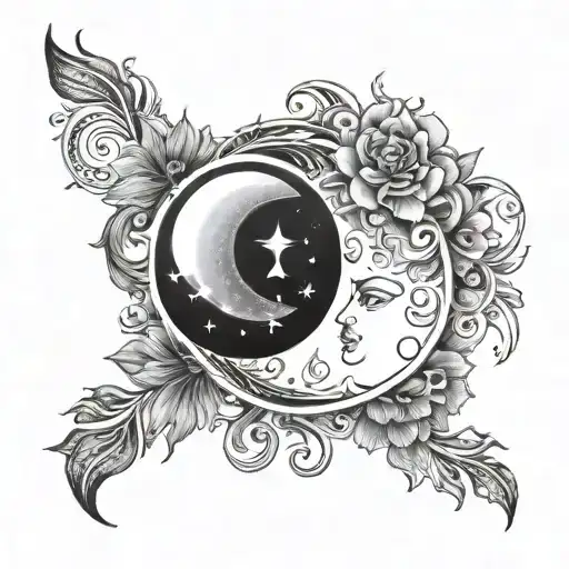 Semi Colon As Sun And Moon