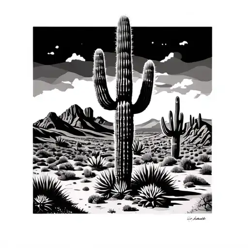 Desert Landscape Cactus Mesa