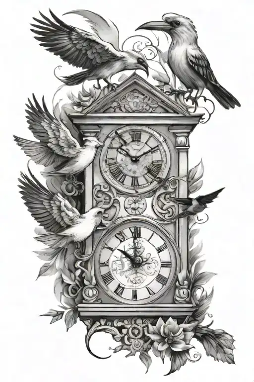 Birds And A Clock Tower
