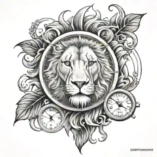 Lion And Clock Face