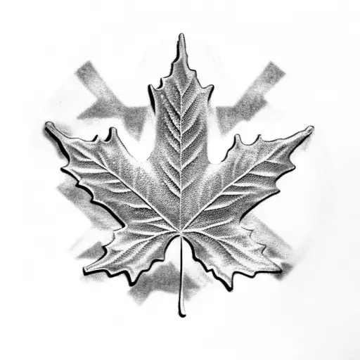 Texas Flag Embedded Inside A Sugar Maple Leaf