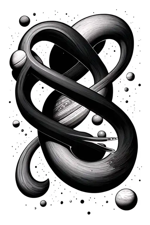 Autism Infinity Symbol With Planets Floating