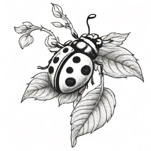 Ladybug On Vine