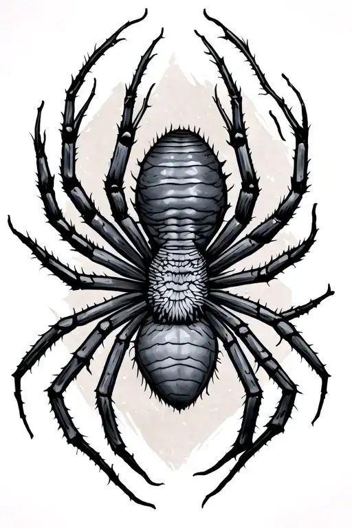 Tattoo For Overlapping Scars From Cesarean Section In The Style Of Trail With Spider Lilia