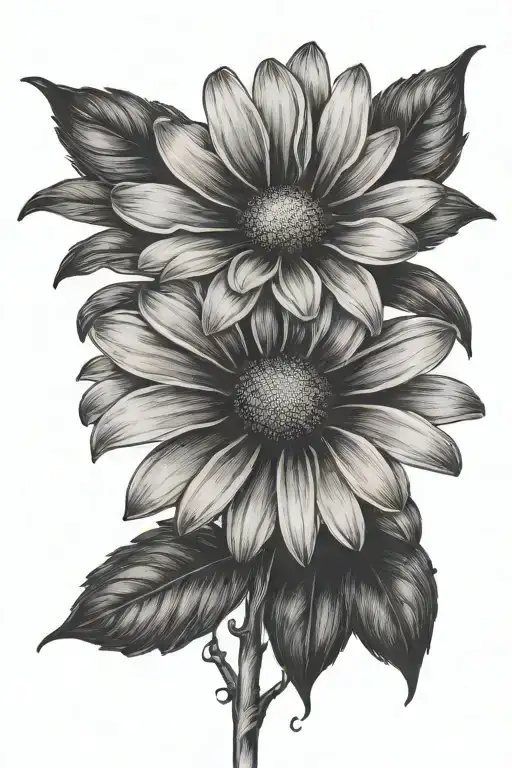 Daisy Flower With Alyssa On The Stem