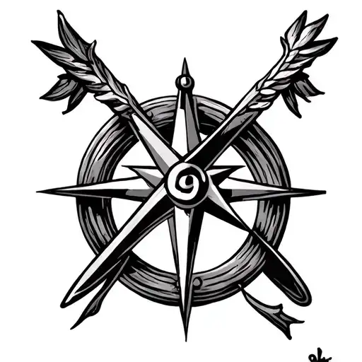 Cross And Compass Intertwined