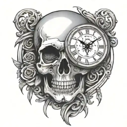 Clock With Skull Wearing