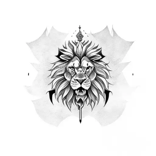 Half Lion Half Sword Rose Arm