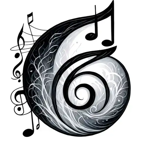 Semi Colon With Music Note Intertwined