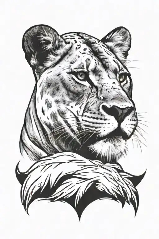 Lioness Symbolizing Strength Courage