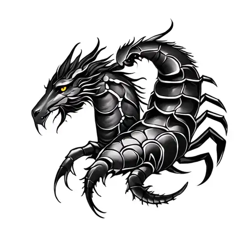 Gemini And Scorpio Couple Tattoo Design